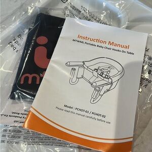 Portable Baby Chair Hooks On Table - White and Orange